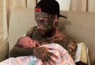 One cute thing after another: a 24-year-old man with a lot of tattoos gets rid of them for his daughter